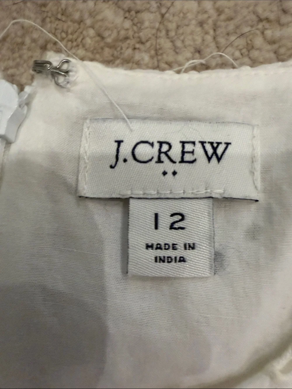 J.Crew Sleeveless White Eyelet Midi Dress . Size 12.